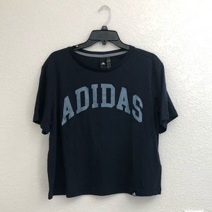 Navy Blue Adidas Cropped Tee